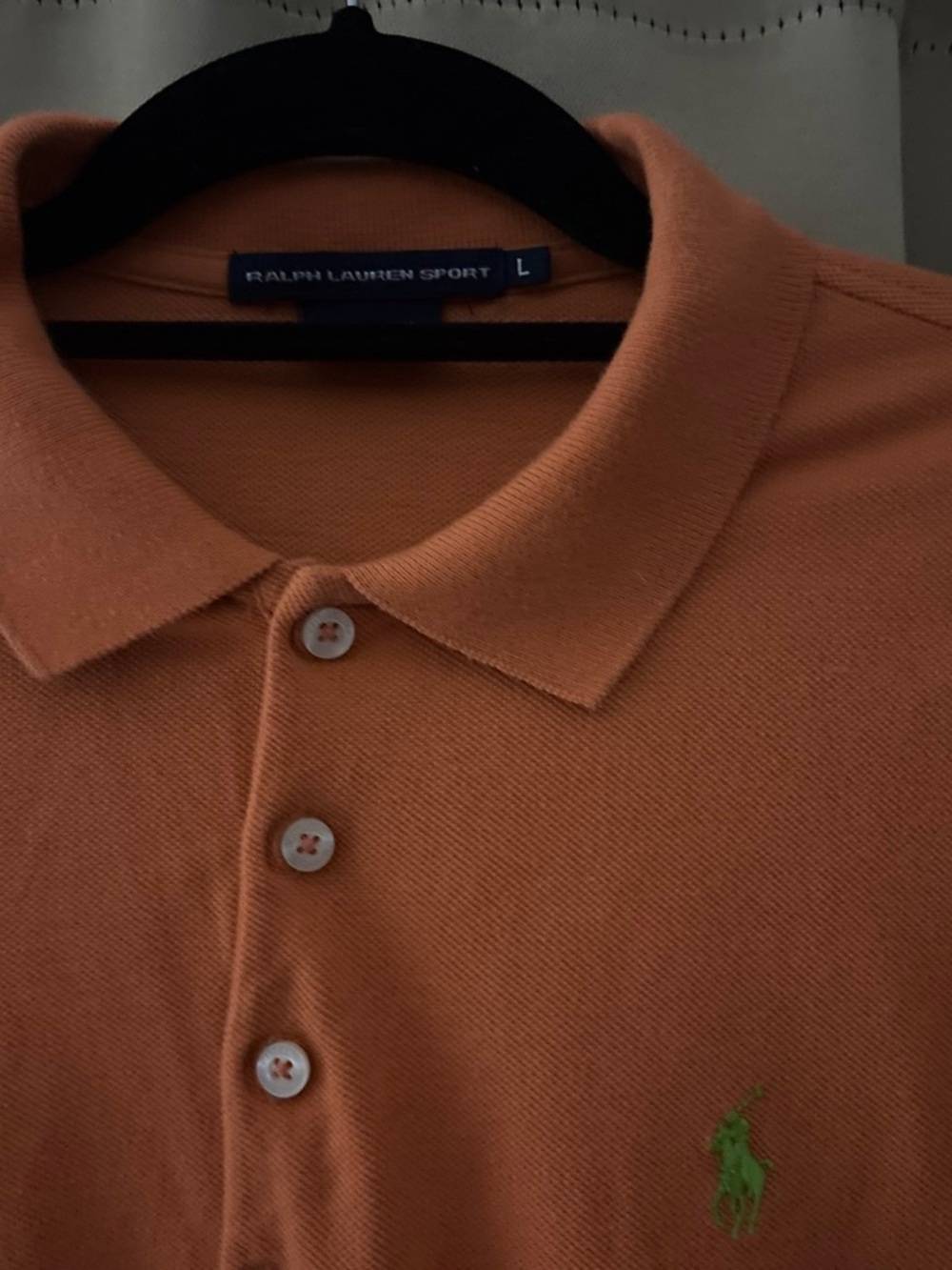 Polo by Ralph Lauren Orange Polo with Green Pony Embroidery